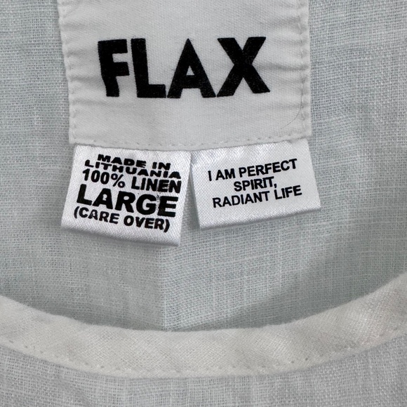 Flax Sleeveless Cream Linen Long Dress NWOT Size L - Picture 3 of 4